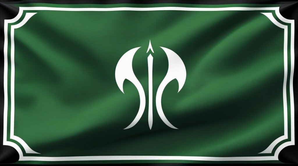 Green White Black Flag