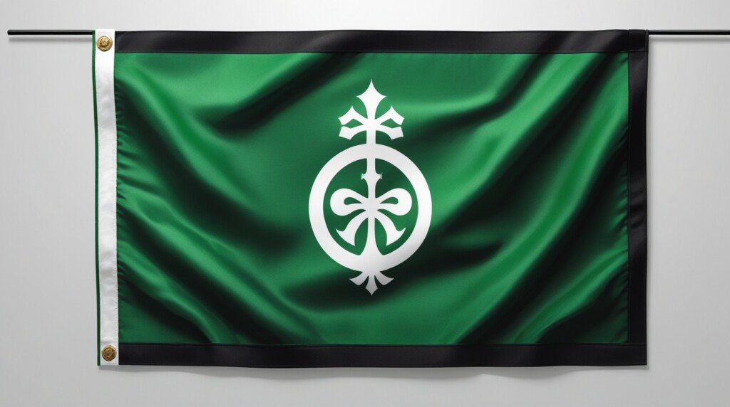 Green White Black Flag